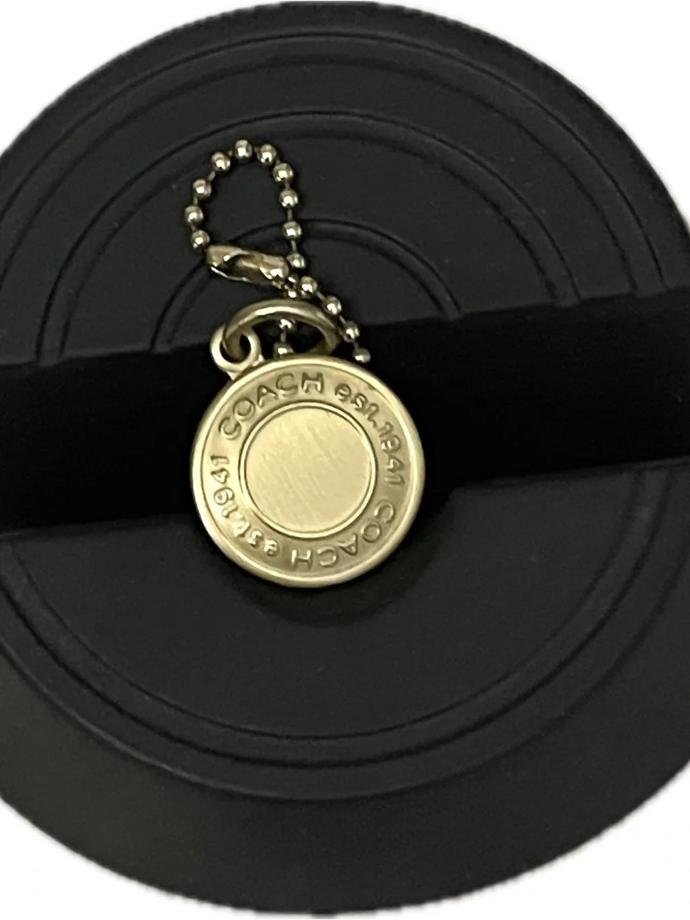 Coach Gold Tone Snap Head Charm w/ Ball Chain